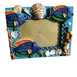 Resin 3D Tropical Marine Life Picture Frame 3x5 Bookshelf